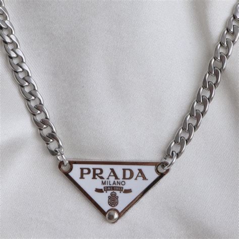 Prada silver necklace